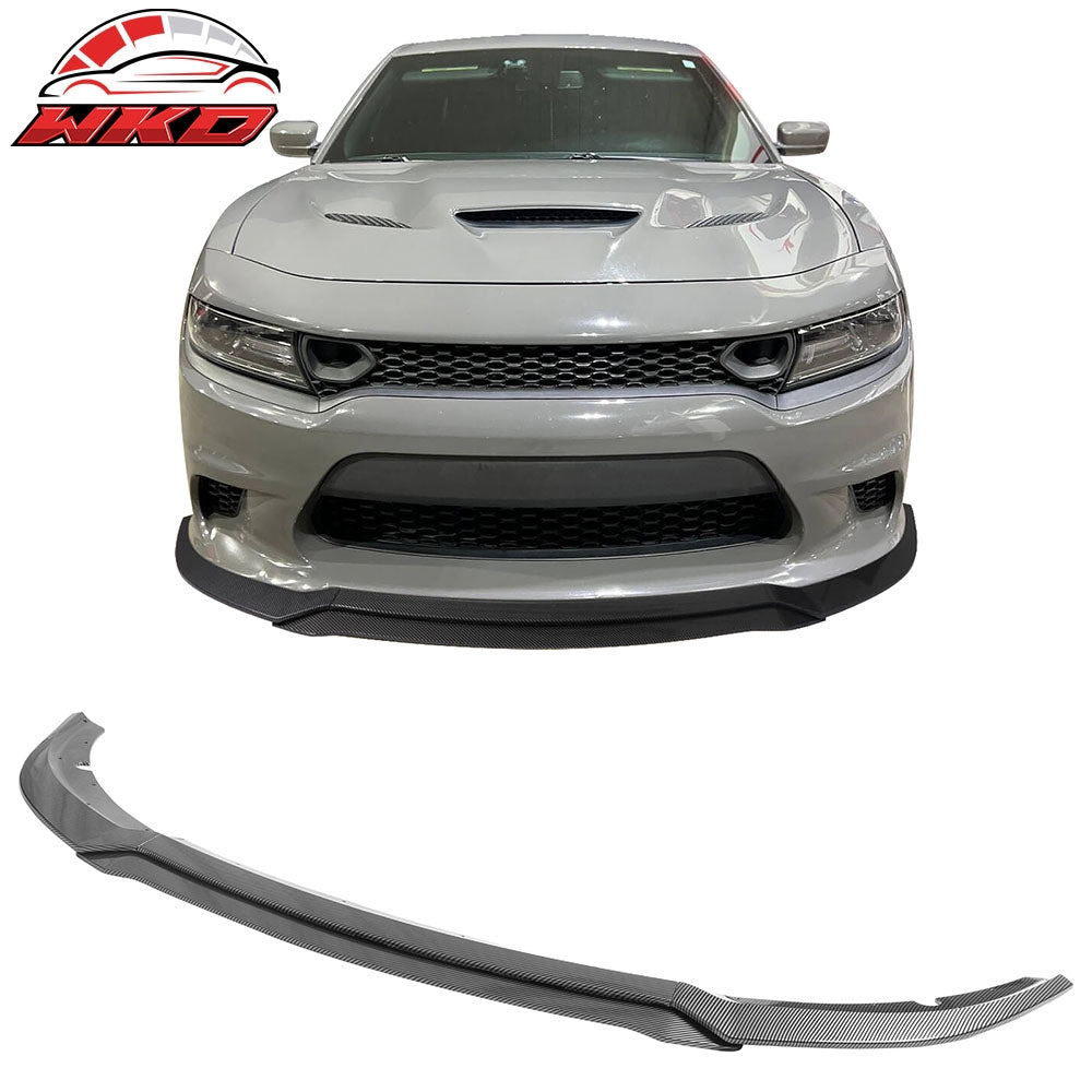 2015-23 Charger SRT V7 C Style ABS Front Bumper Lip Carbon Fiber Print 4PCS | Wholesale
