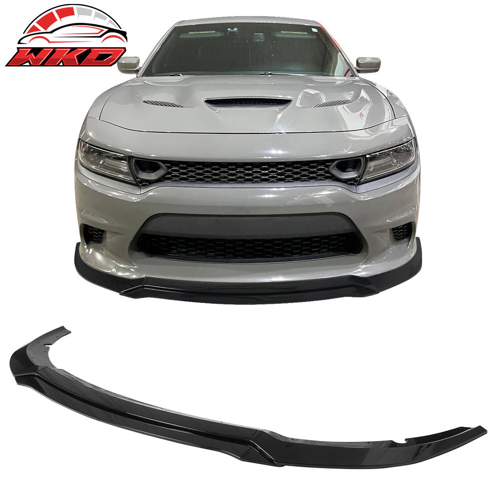 2015-23 Dodge Charger SRT V7 C Style ABS Front Bumper Lip Gloss Black 4PCS | Wholesale