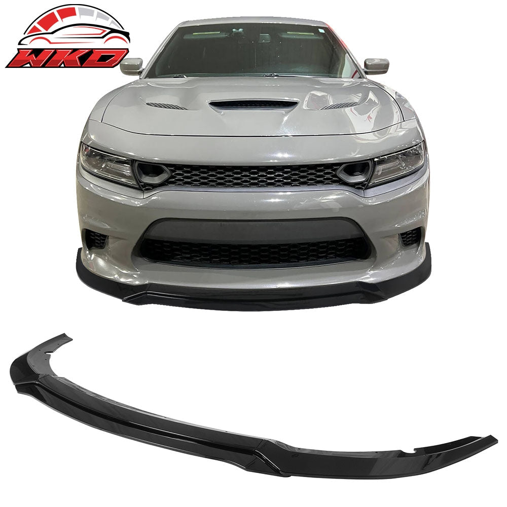 2015-23 Dodge Charger SRT V7 C Style ABS Front Bumper Lip Gloss Black 4PCS | Wholesale