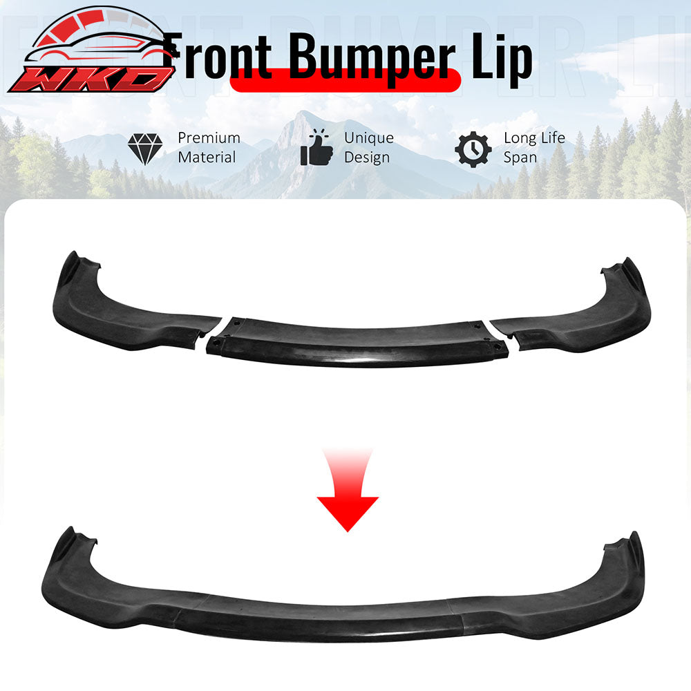 Fits 11-20 Dodge Grand Caravan IKON Style Front Bumper Lip Unpainted PU 3PCS