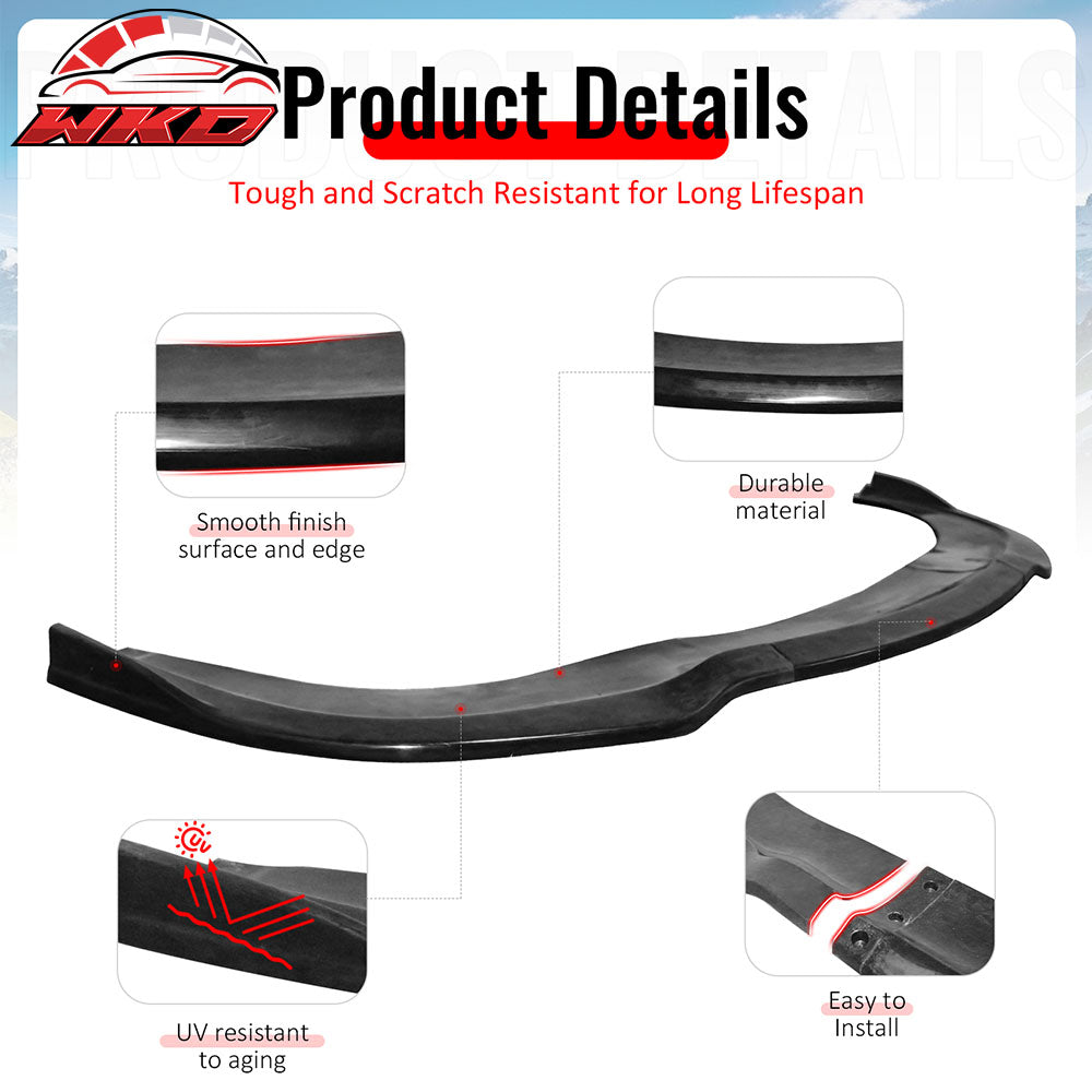 Fits 11-20 Dodge Grand Caravan IKON Style Front Bumper Lip Unpainted PU 3PCS