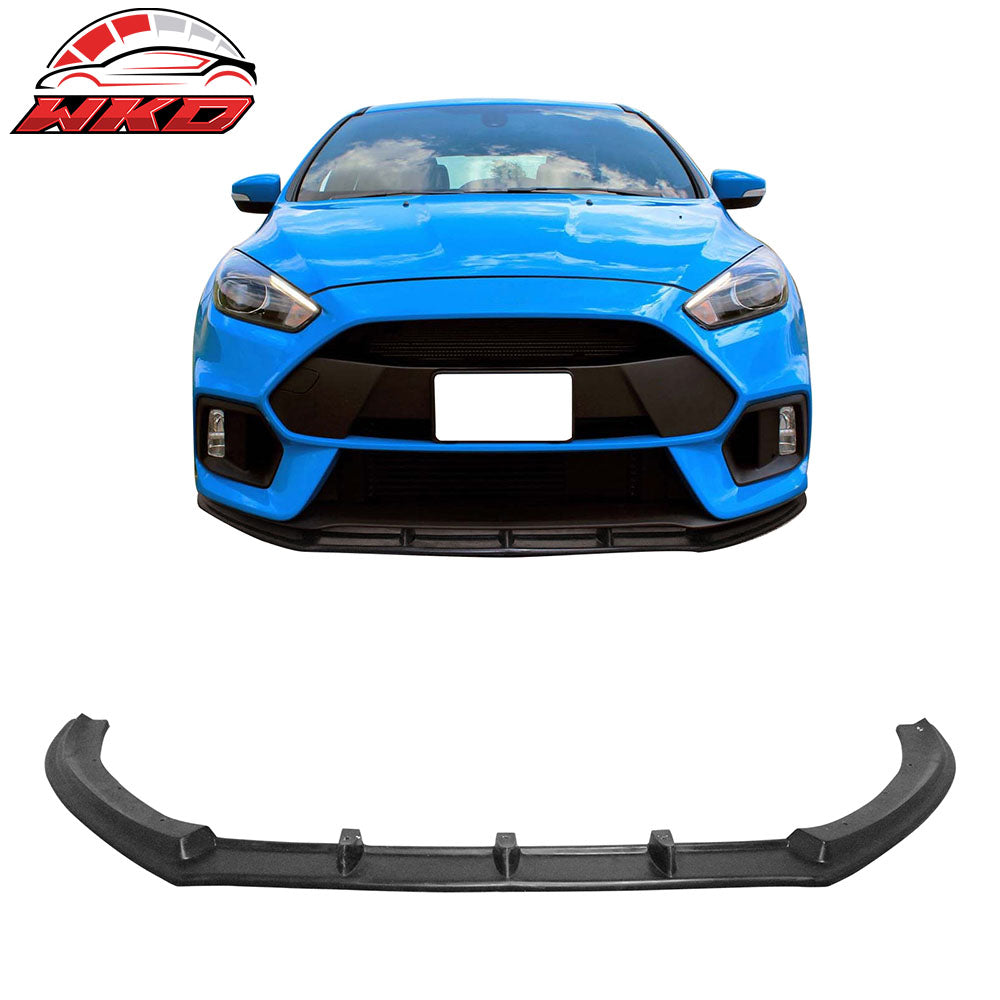 Fits 16-18 Ford Focus RS Front Bumper Lip Spoiler Splitter Unpainted Black PU