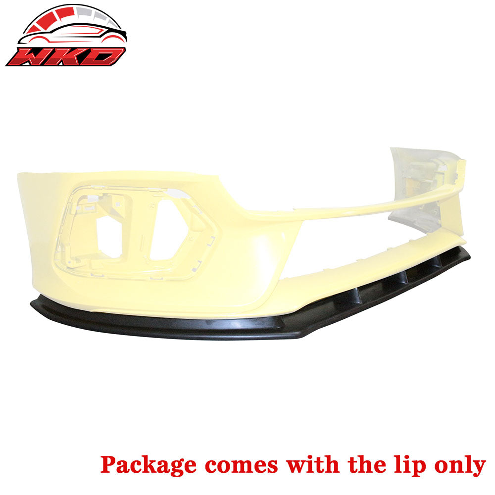 Fits 16-18 Ford Focus RS Front Bumper Lip Spoiler Splitter Unpainted Black PU