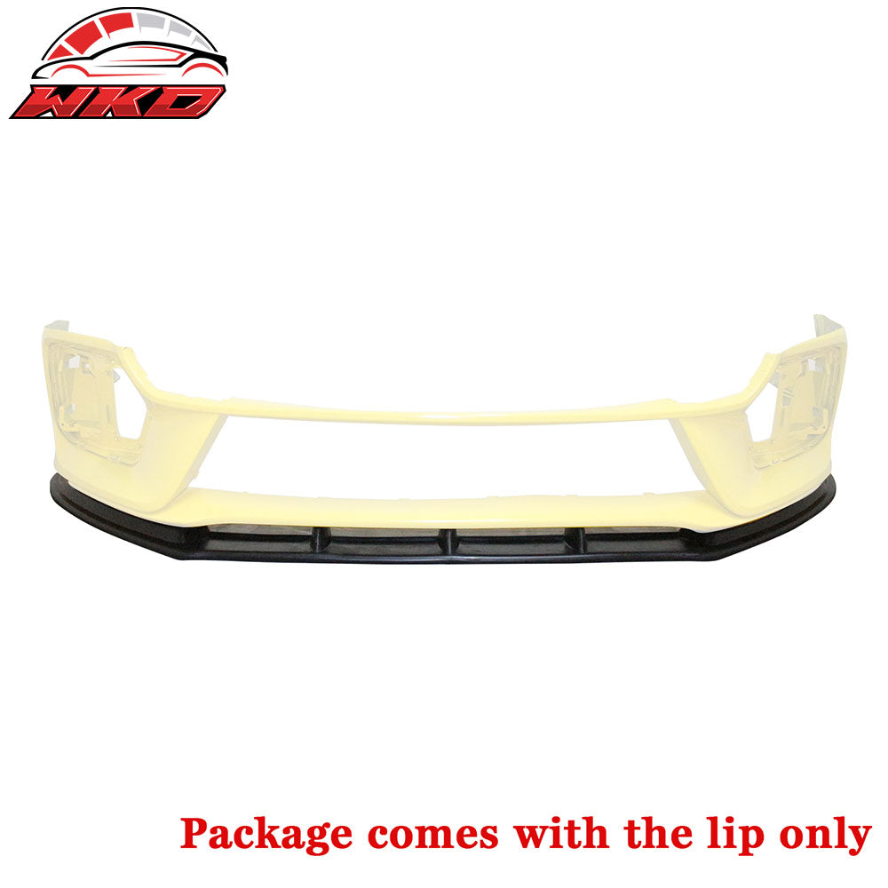 Fits 16-18 Ford Focus RS Front Bumper Lip Spoiler Splitter Unpainted Black PU