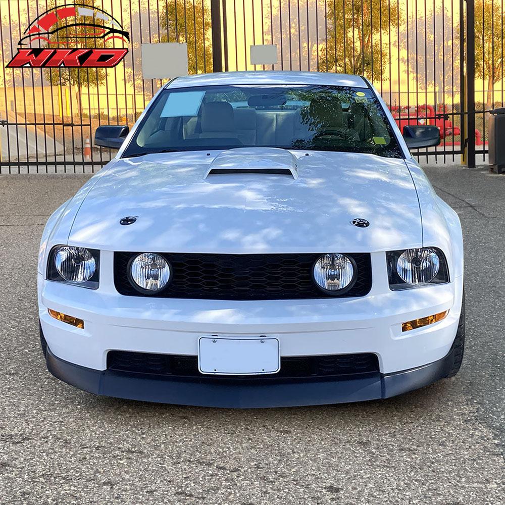 Fits 05-09 Ford Mustang V8 CV2 Style Front Bumper Lip Spoiler Unpainted Black PU