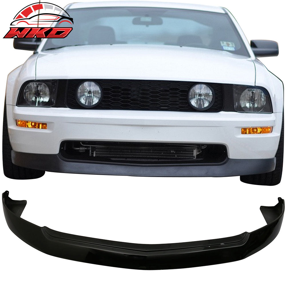 Fits 05-09 Ford Mustang GT V8 IKC Style Front Bumper Lip PU Painted #UA Ebony