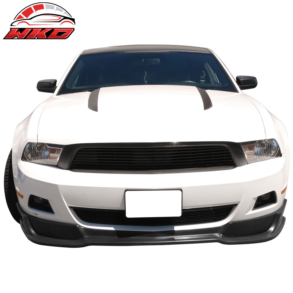 Fits 10-12 Ford Mustang V6 Only Front Bumper Lip Spoiler Unpainted Black PU