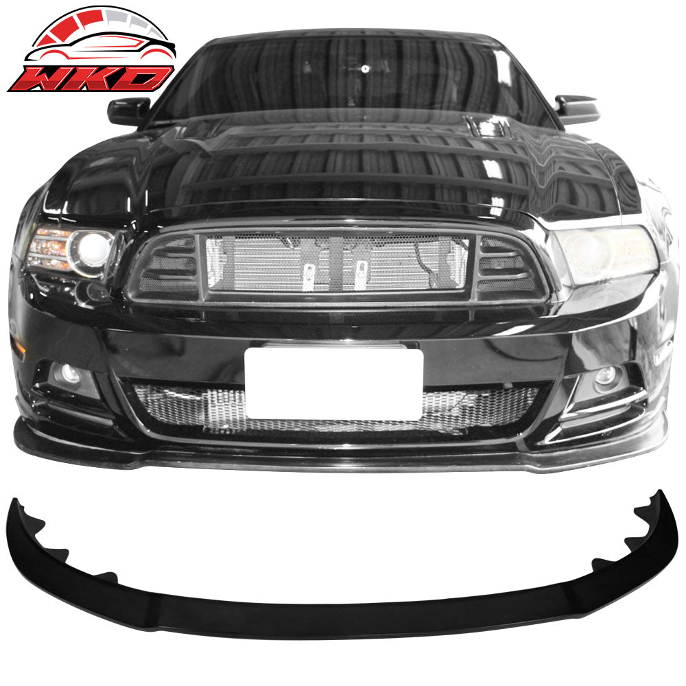 Fits 13-14 Ford Mustang GT Style Front Bumper Lip Spoiler Unpainted Black PU