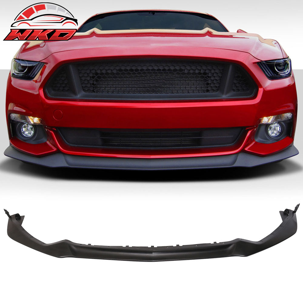 Fits 15-17 Mustang Front Bumper Lip Spoiler Performance Style Unpainted Black PU