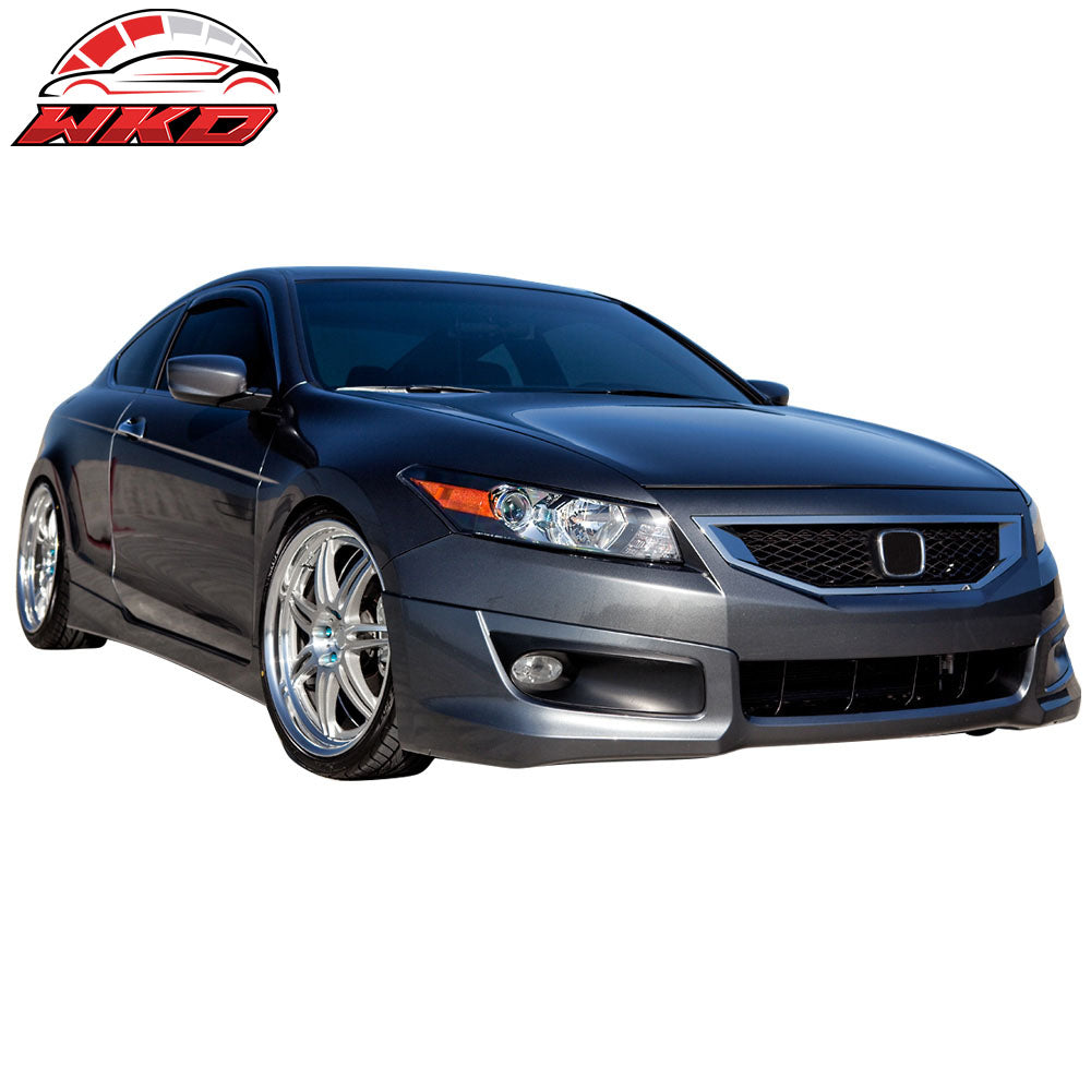 Fits 08-12 Honda Accord Coupe HFP Style Front Bumper Lip Spoiler Unpainted PU