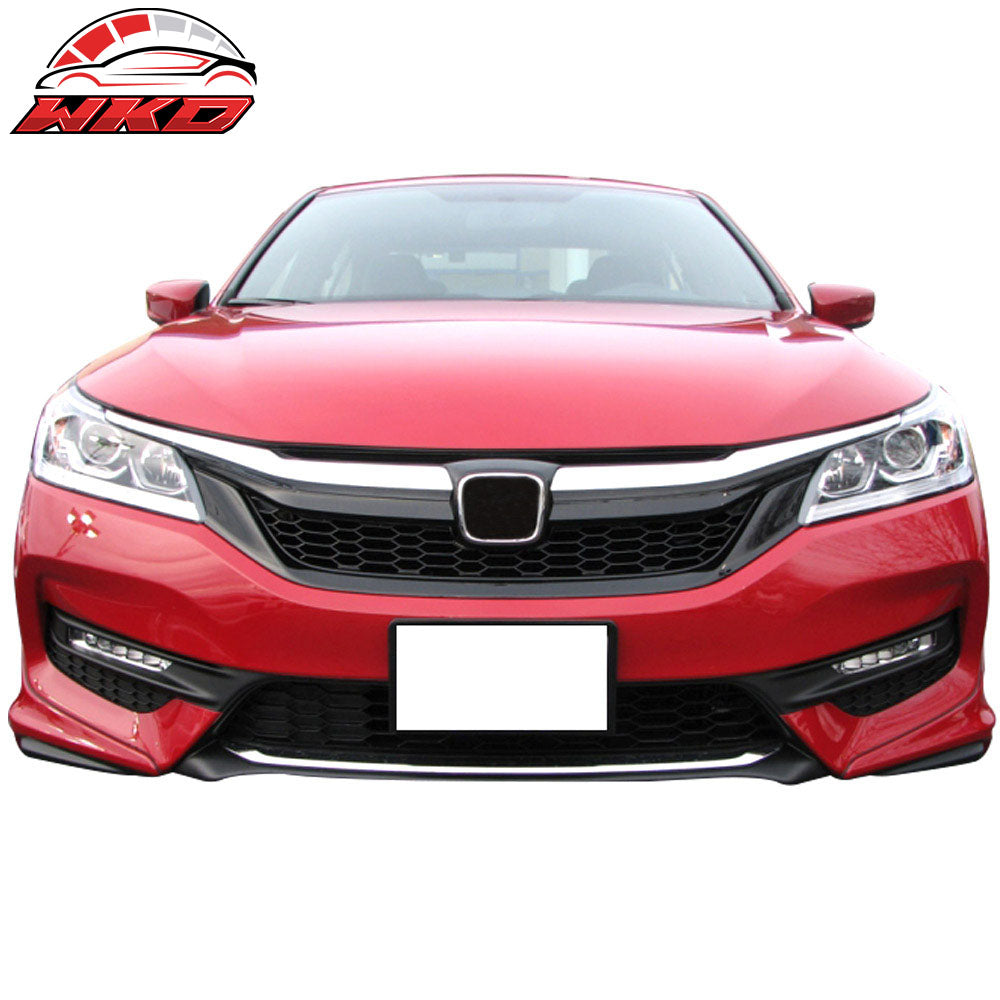 Fits 16-17 Honda Accord Sedan HFP Style Front Lip Side Apron Underbody 2PC PU