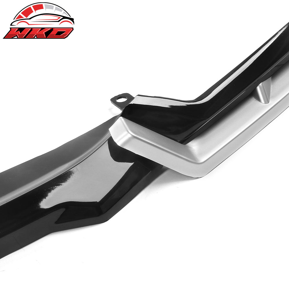 Fits 21-22 Honda Accord IKON Gloss Black Silver PP Front Bumper Lip Spoiler 5PCS