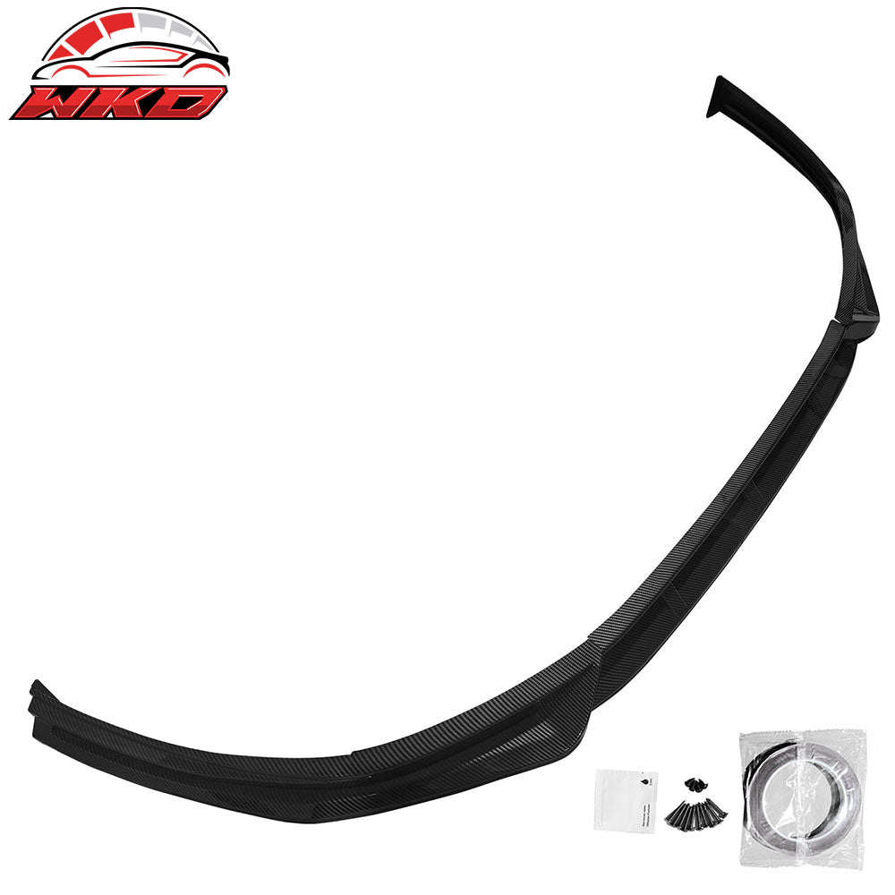 Fits 23-25 Honda Accord IK V4 Style Front Bumper Lip Spoiler Carbon Fiber Print
