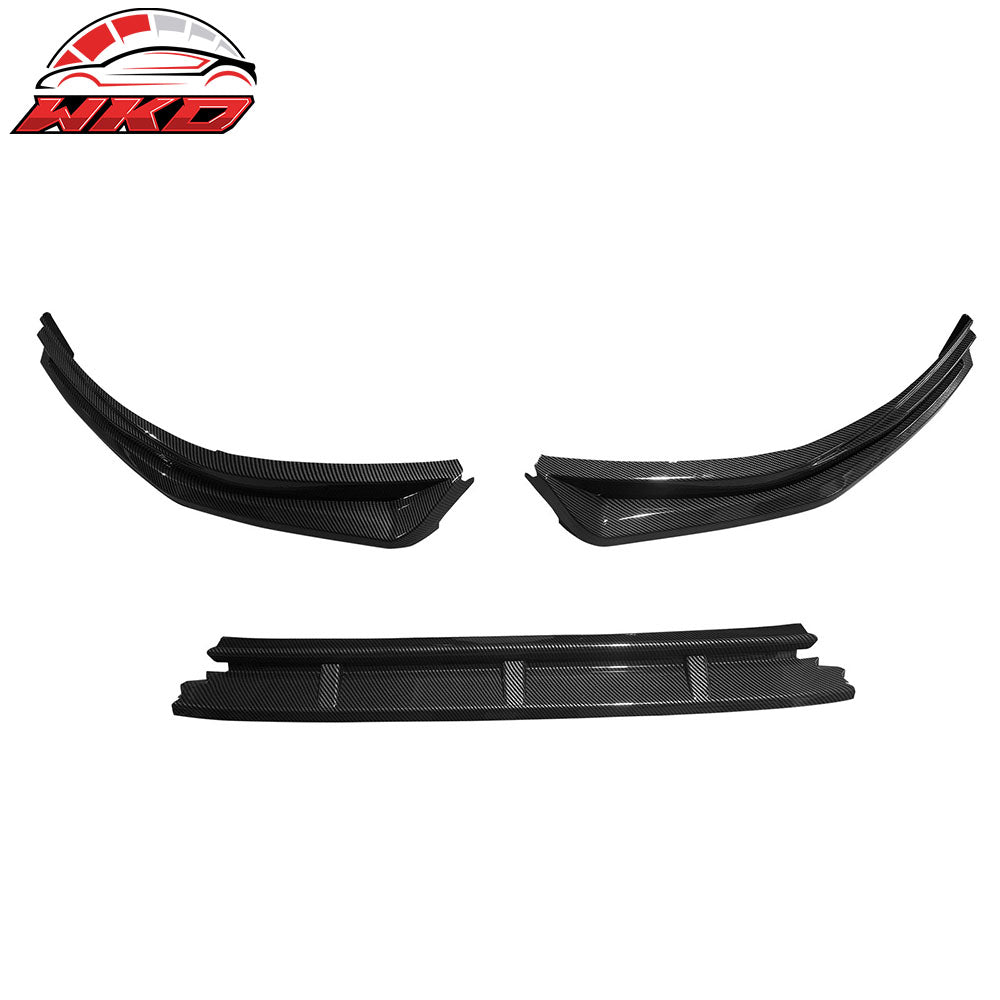 Fits 23-25 Honda Accord IK V4 Style Front Bumper Lip Spoiler Carbon Fiber Print