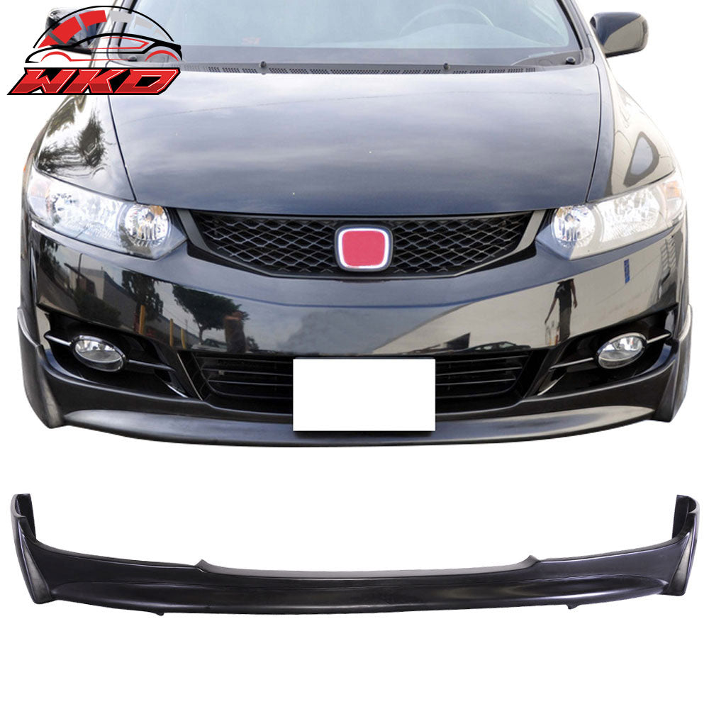 Fits 09-11 Honda Civic Coupe FG2 P1 Style Front Bumper Lip Spoiler Unpainted PU
