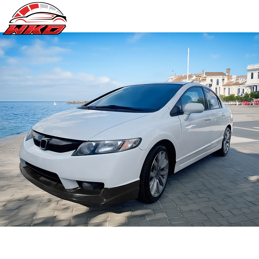 Fits 09-11 Honda Civic Sedan JS Style Unpainted Front Bumper Lip Spoiler PU