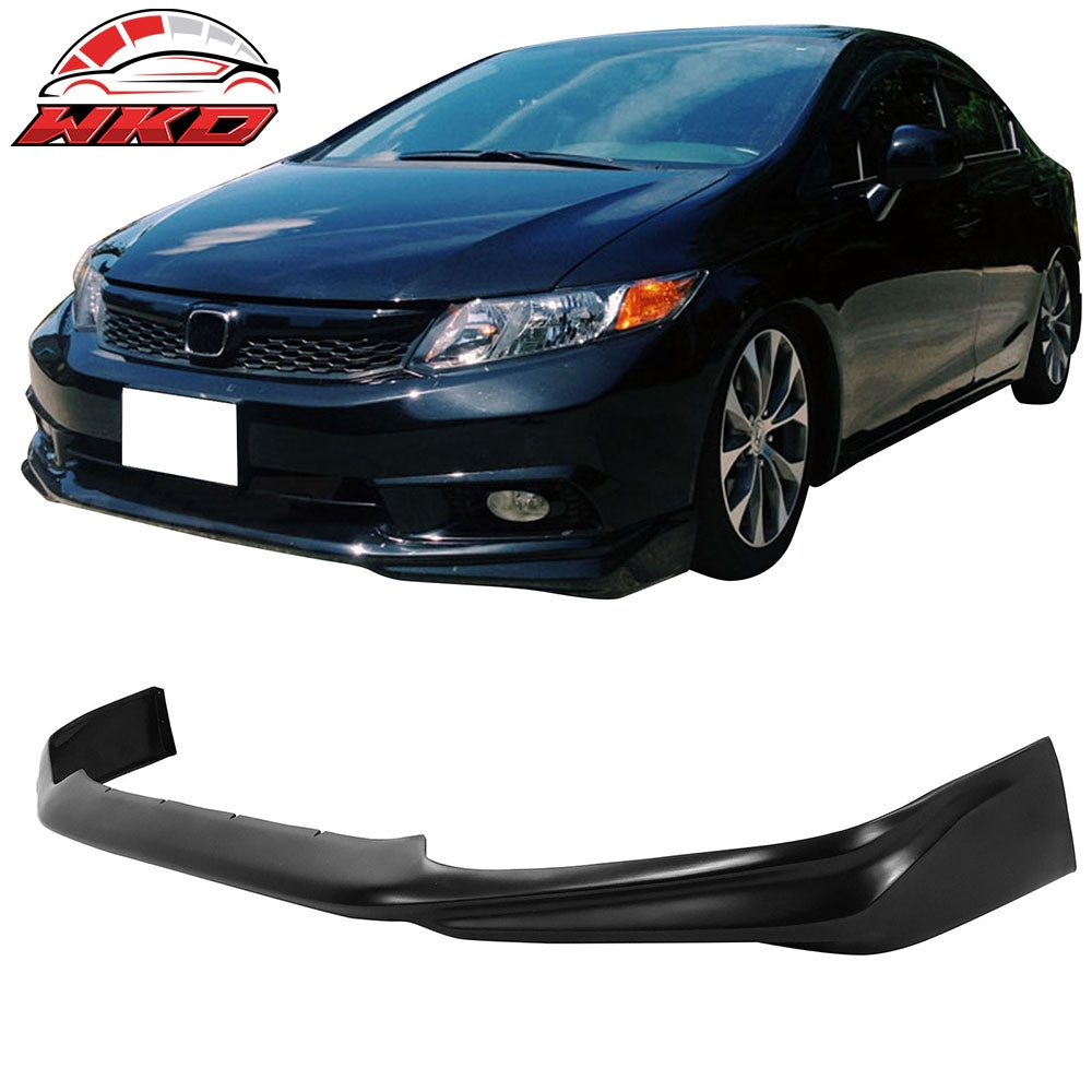 Fits 12 Honda Civic 4Dr Sedan USDM MD Style Front Bumper Lip - PU