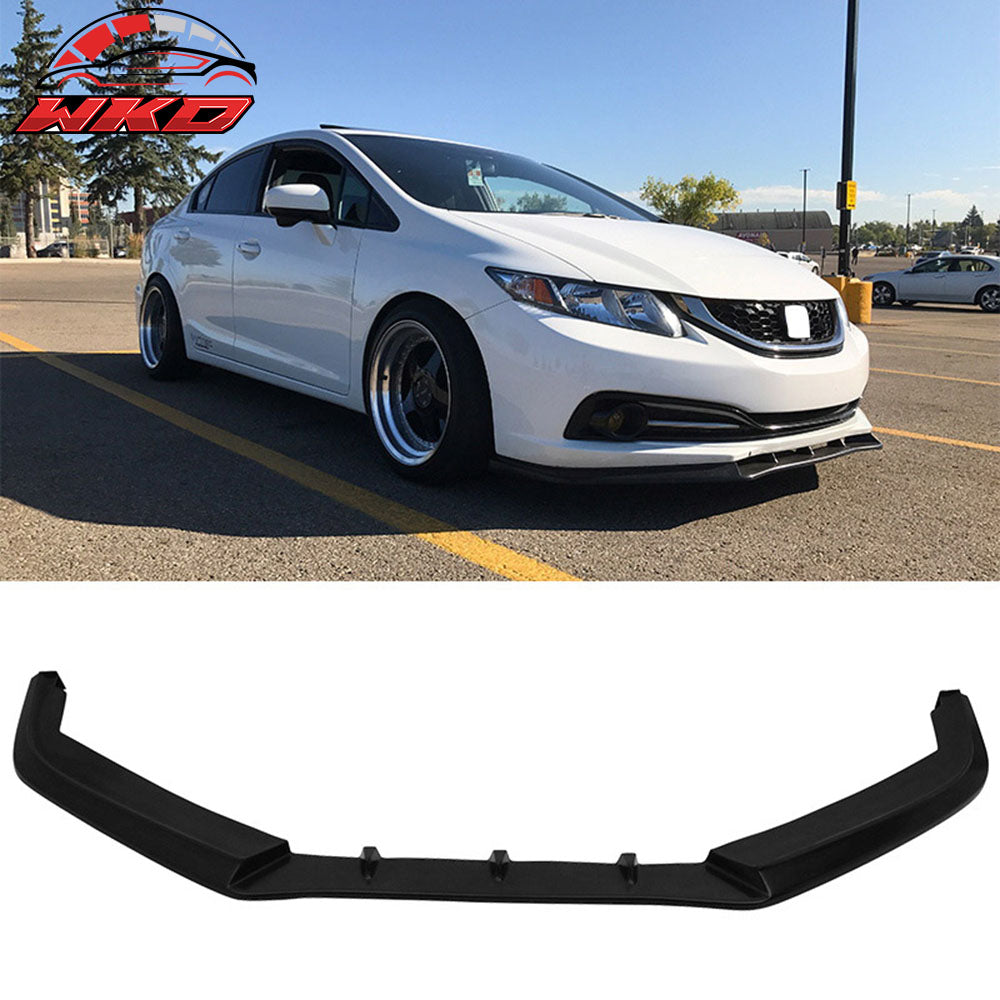 Fits 13-15 Honda Civic EK Sedan 4Dr IKON V3 Style PU Front Bumper Lip Spoiler