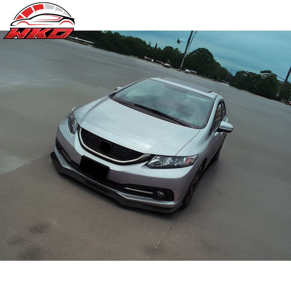 Fits 13-15 Honda Civic Sedan CS Style Front Bumper Lip Spoiler Unpainted PU
