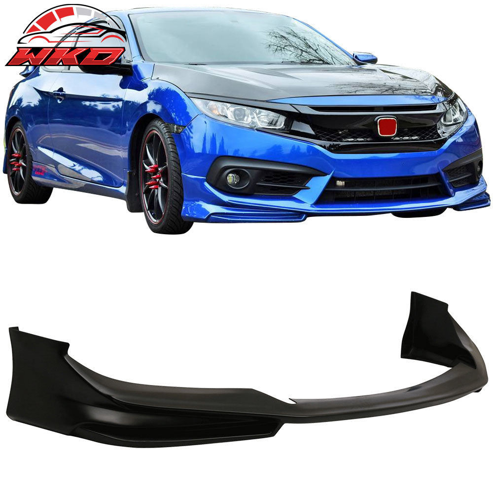 Fits 16-18 Honda Civic Coupe Sedan AP Style Front Bumper Lip Splitter - PU
