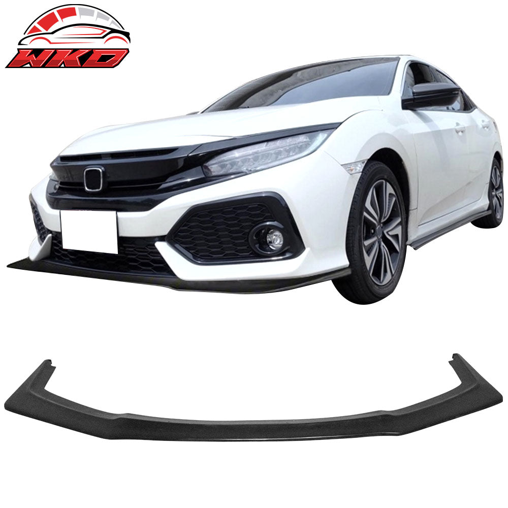 Fits 17-21 Honda Civic Sport 4DR Hatchback Front Bumper Lip Spoiler PU V6 Style