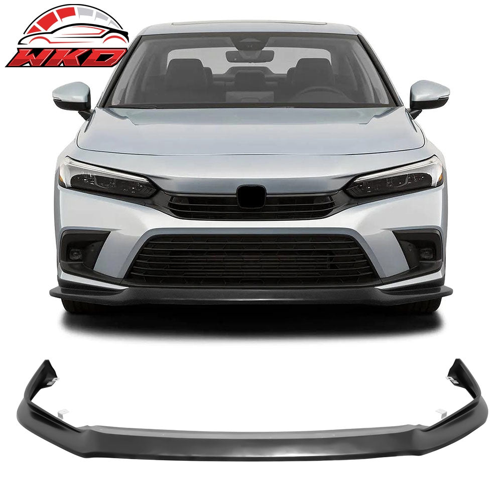 Fits 22-24 Honda Civic 11th Gen IK2 Style Unpainted Front Bumper Lip Spoiler PU