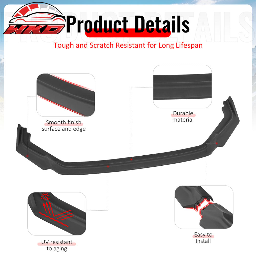 Fits 23-25 Honda Civic FL5 Type R Hatchback AK ABS Front Bumper Lip Matte Black