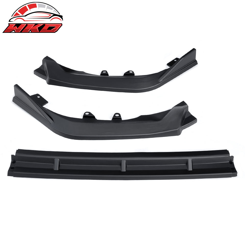 Fits 25-26 Honda Civic IKON Style 3PCS Front Bumper Lip Spoiler Chin Matte Black