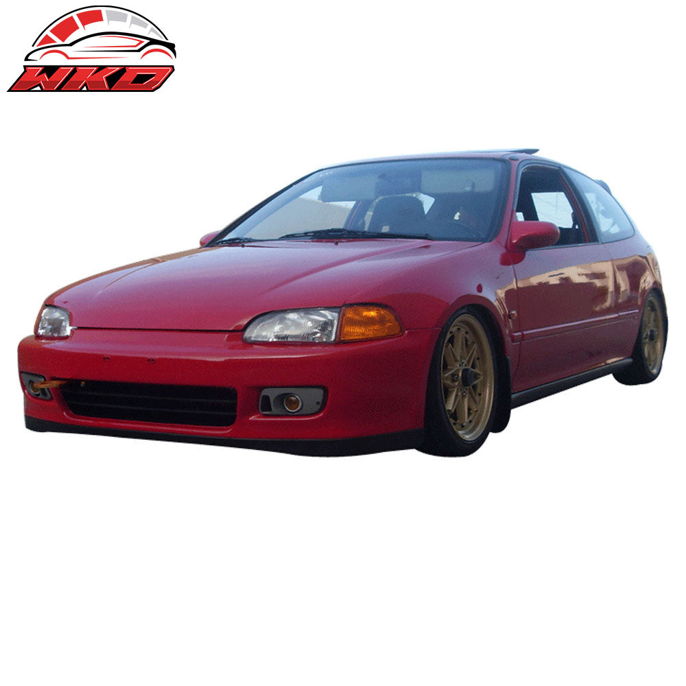 Fits 92-95 Honda Civic Coupe Hatchback EG SIR Style Front Bumper Lip Spoiler PU