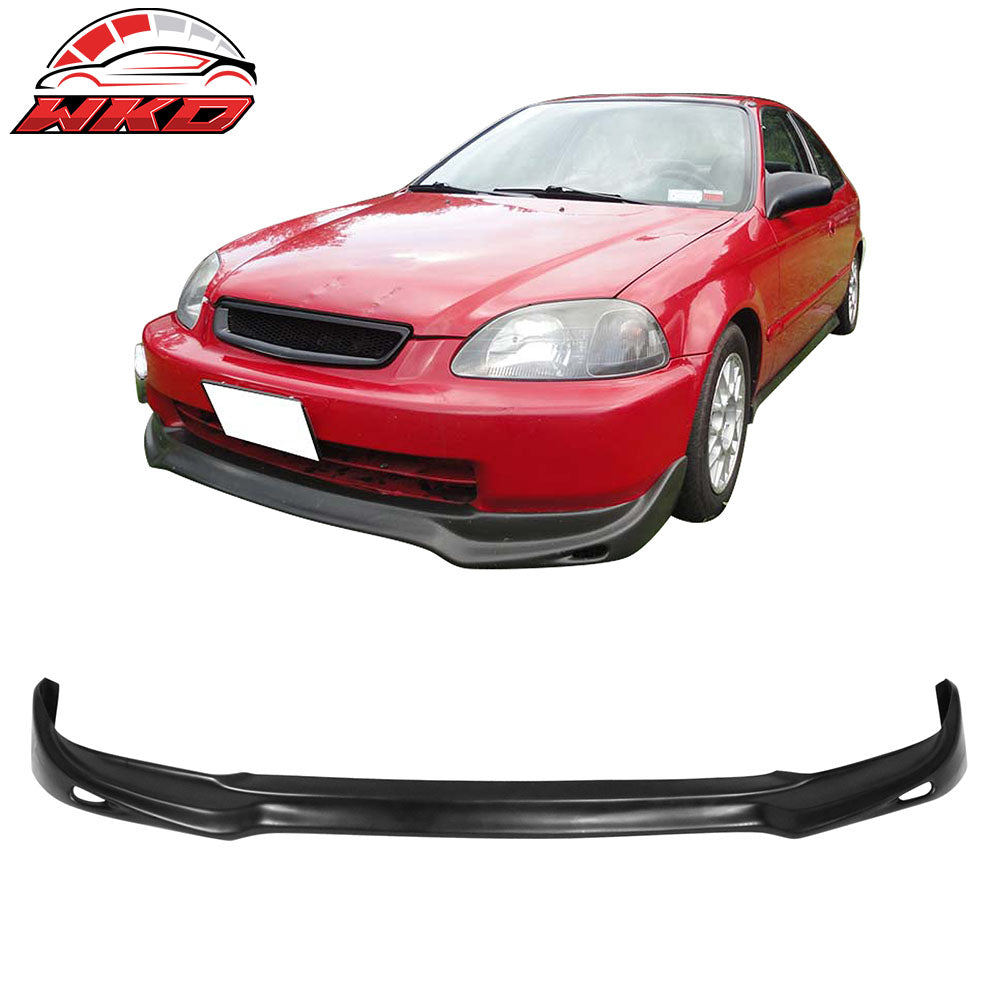 Fits 96-98 Honda Civic Jun Style Front Bumper Lip Chin Spoiler Kit PU Unpainted