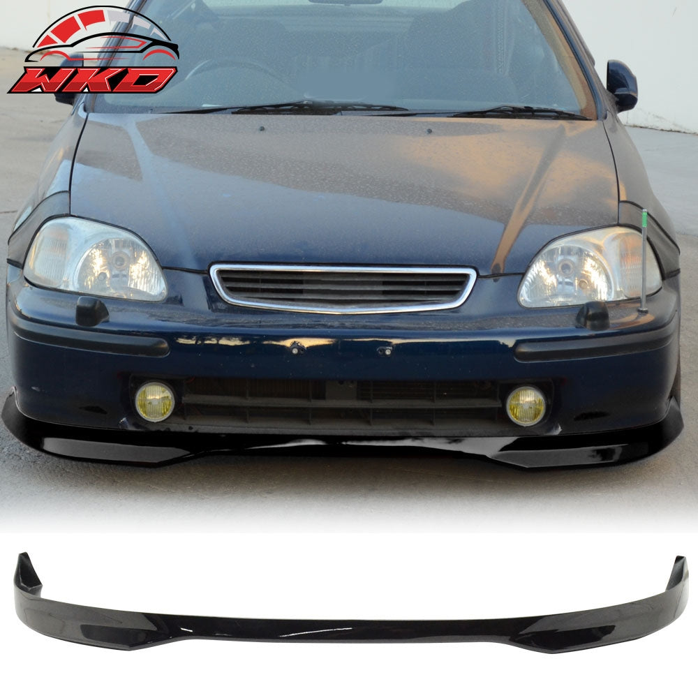 Fits 96-98 Honda Civic Type R Style Painted Black Front Bumper Lip Spoiler PU