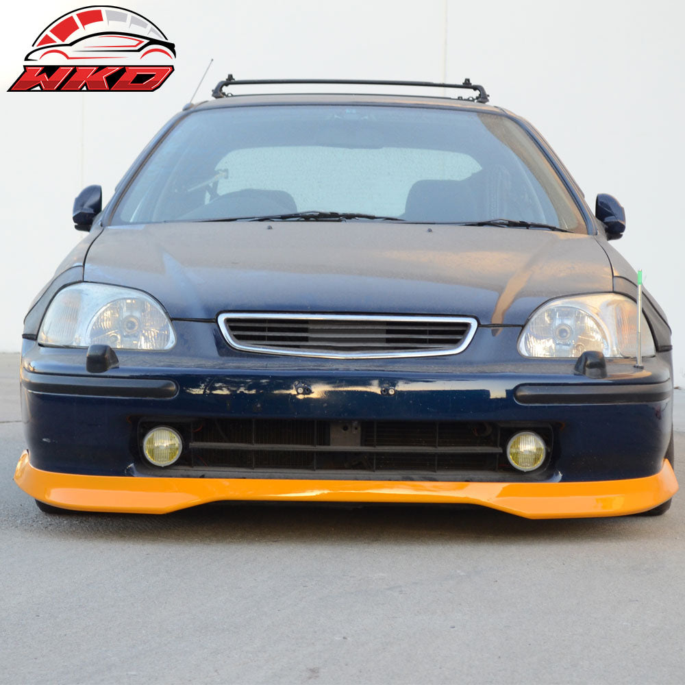 Fits 96-98 Honda Civic EK TR Type R Front Bumper Lip Spoiler PU Orange Splitter
