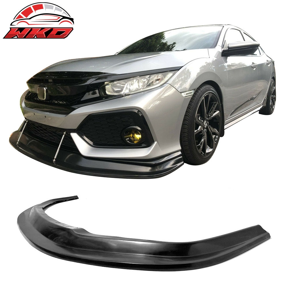Fits 17-21 Honda Civic Si Hatchback Front Bumper Lip MDA Unpainted PU Spoiler