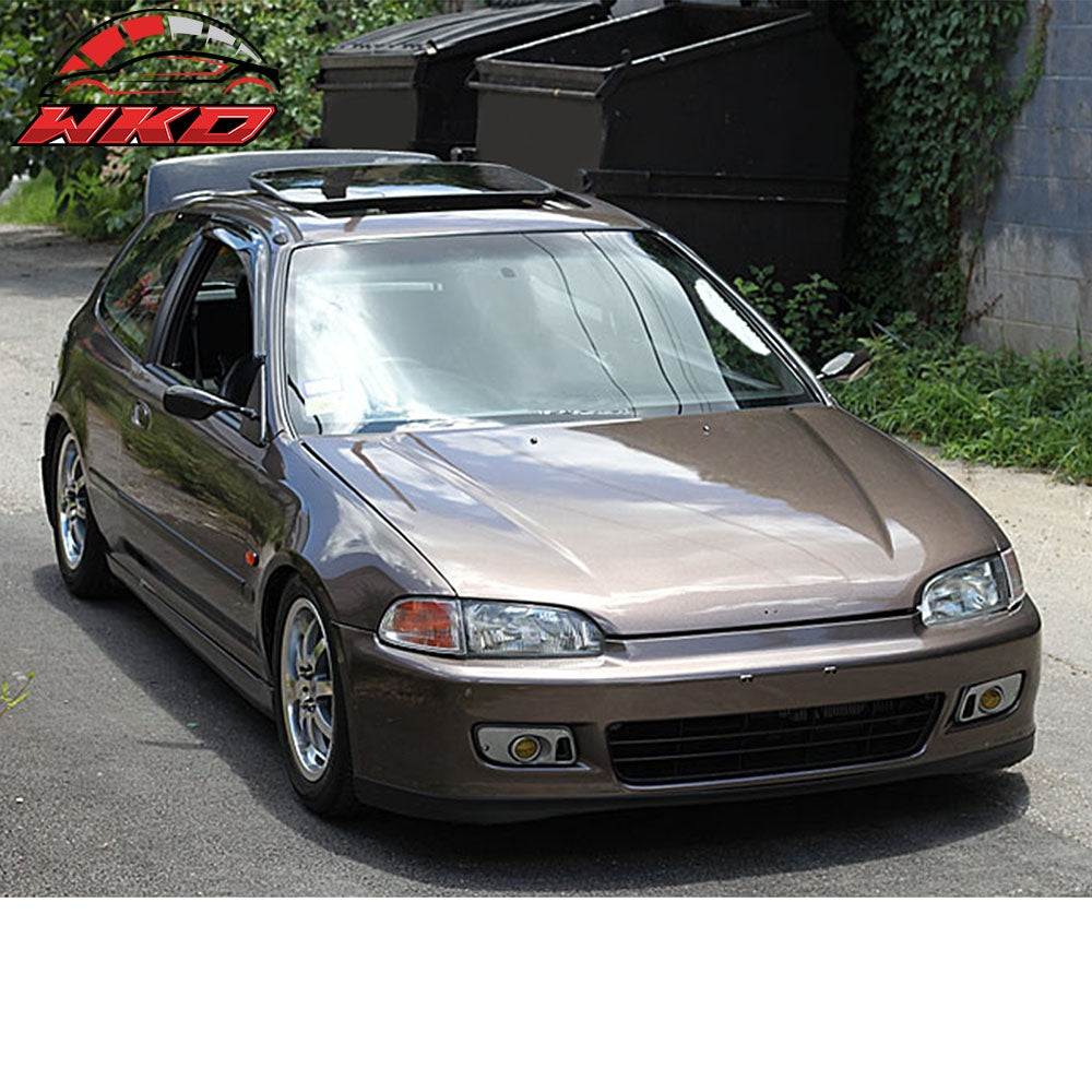 Fits 92-95 Honda Civic Coupe & Hatchback SIR Style Front Bumper Lip Unpainted PU