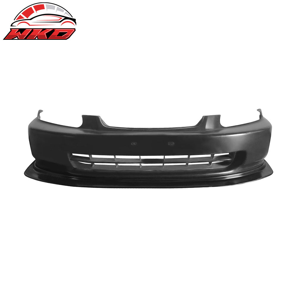 Fits 96-98 Honda Civic DP Style Front Bumper Lip Spoiler Kit Unpainted Black PU