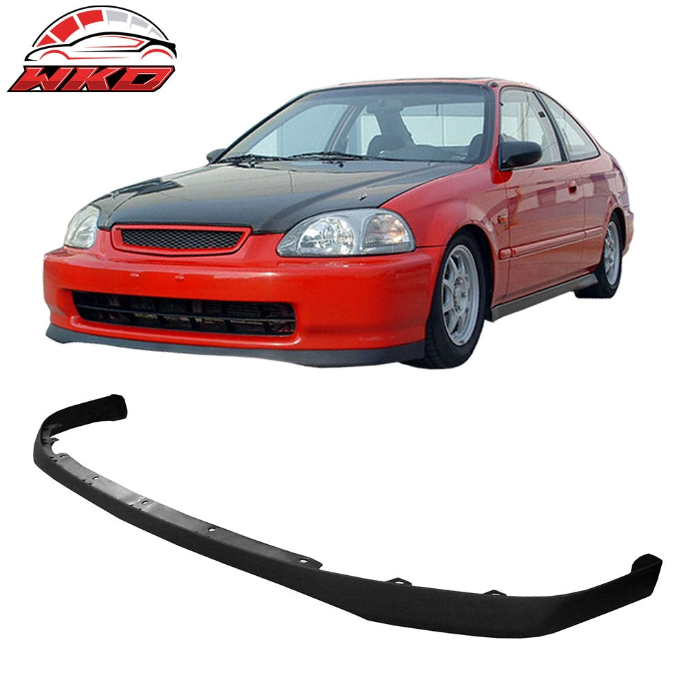 Fits 96-98 Honda Civic Front Bumper Lip Spoiler Splitter Kit Unpainted Black PU