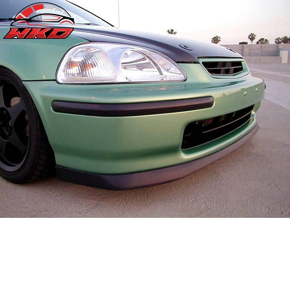 Fits 96-98 Honda Civic Front Bumper Lip Spoiler Splitter Kit Unpainted Black PU