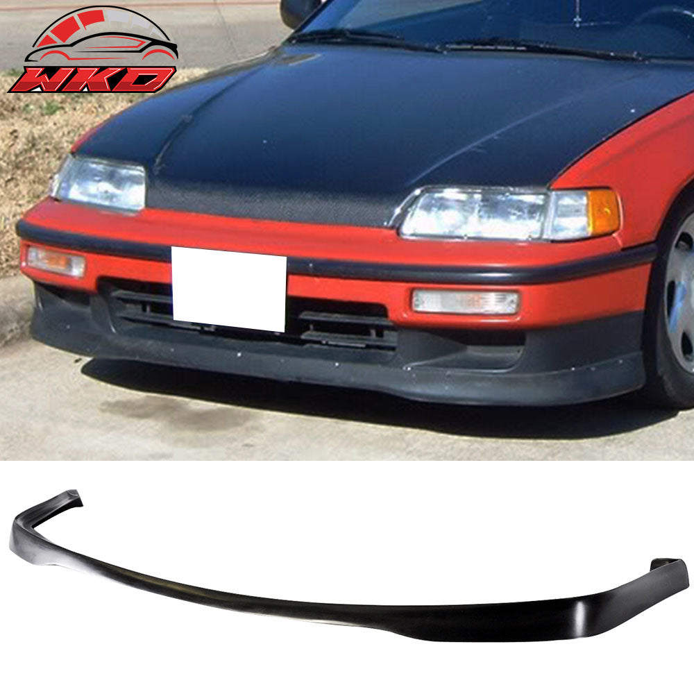 Fits 90-91 Honda CRX Si SIR Style Front Bumper Lip Spoiler Splitter Unpainted PU