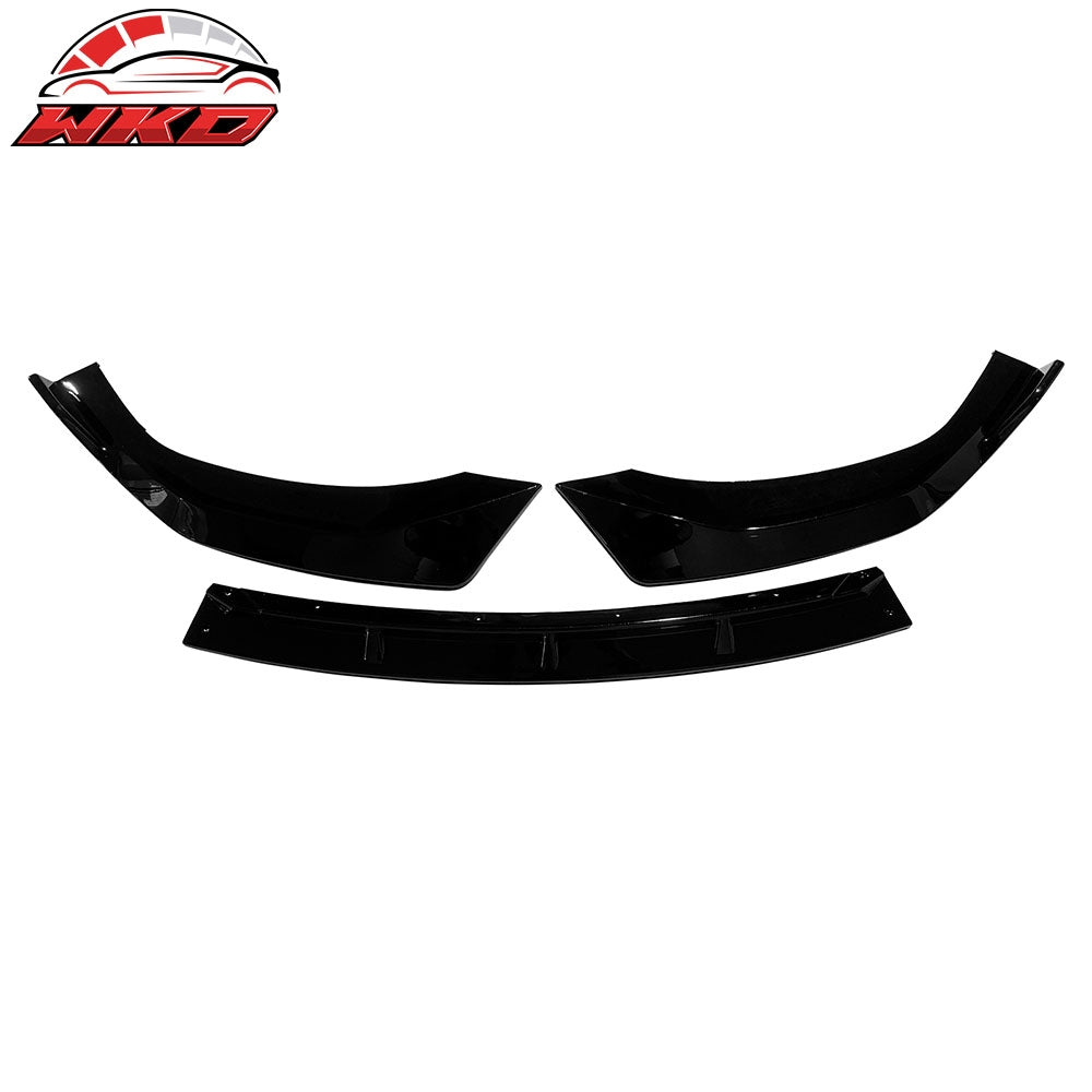 Fits 24-25 Hyundai Sonata IKON V1 Style 3PCS Front Bumper Lip Chin Gloss Black