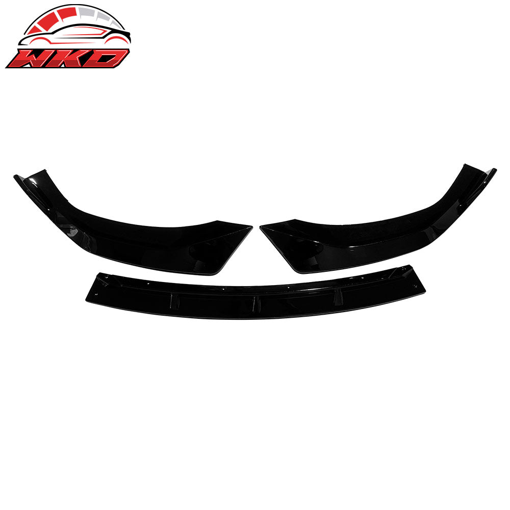Fits 24-25 Hyundai Sonata IKON V1 Style 3PCS Front Bumper Lip Chin Gloss Black