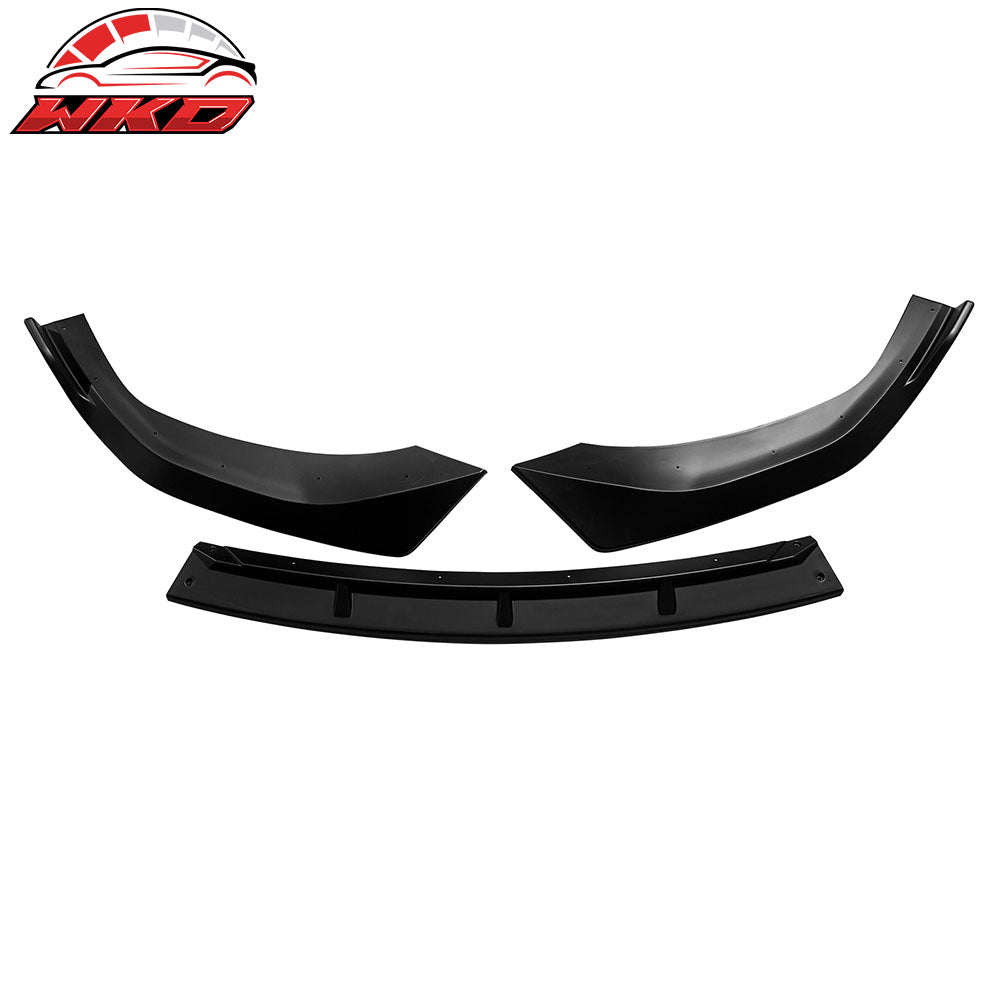 Fits 24-25 Hyundai Sonata IKON V1 Style 3PCS Front Bumper Lip Chin Matte Black