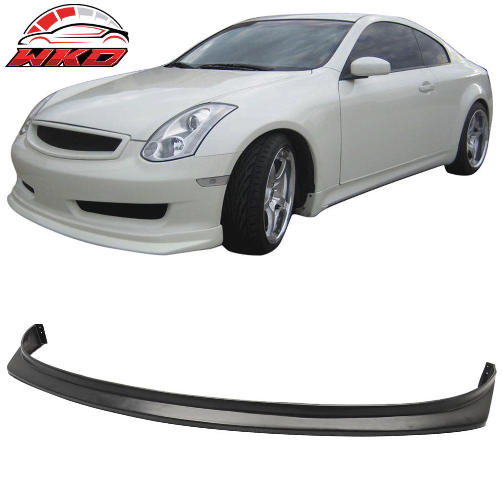 Fits 06-07 Infiniti G35 Sport Front Bumper Lip Spoiler Kit Unpainted Black PU