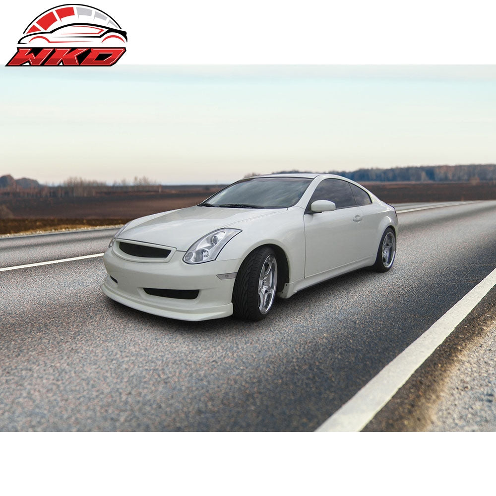 Fits 03-06 Infiniti G35 Coupe NS Style Front Bumper Lip Spoiler Unpainted PU