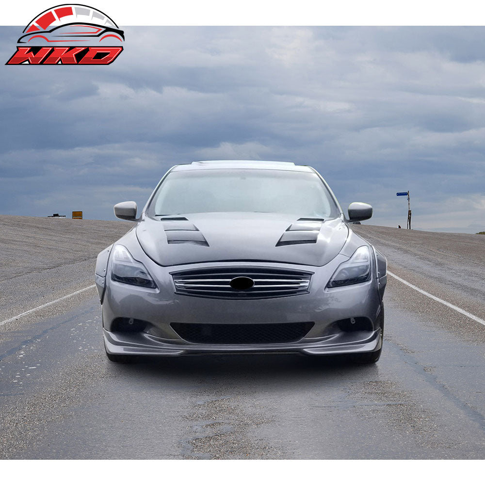 Fits 08-14 Infiniti G37 Coupe Q60 J Style Front Bumper Lip Spoiler Unpainted PU