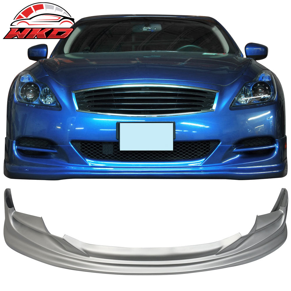 Fits 08-14 Infiniti G37 Front Bumper Lip Painted Liquid Platinum Metallic #K23