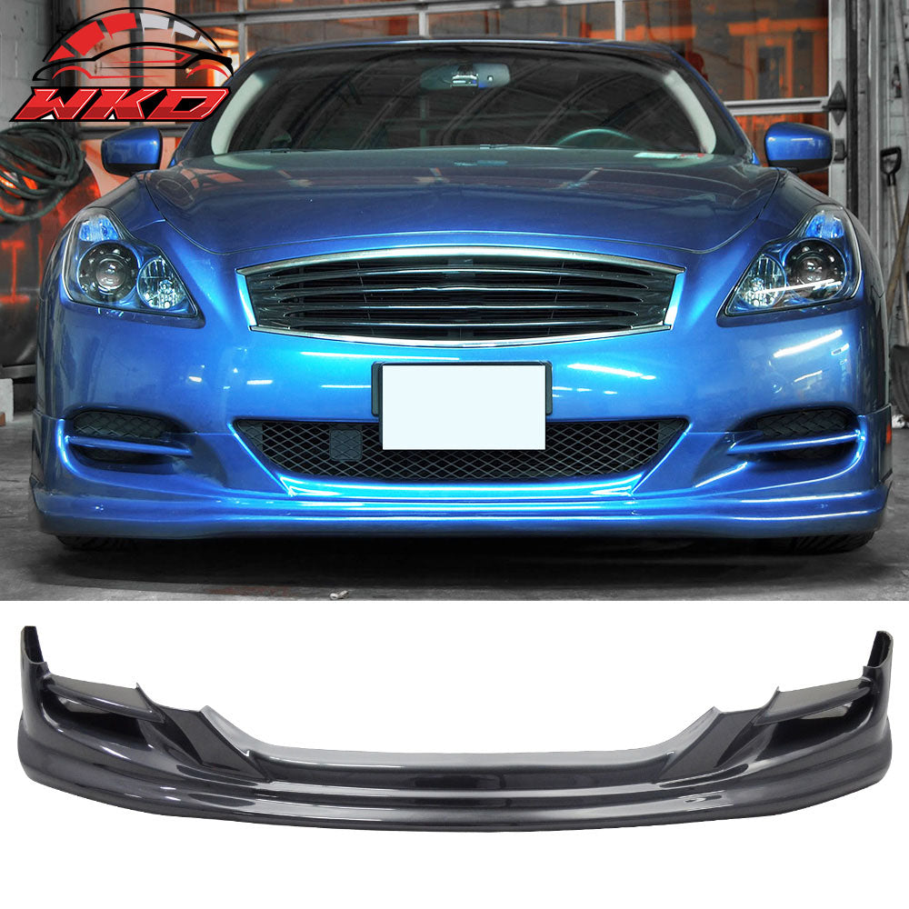 Fits 08-14 Infiniti G37 & Q60 TS Style Unpainted Front Bumper Lip Spoiler PU