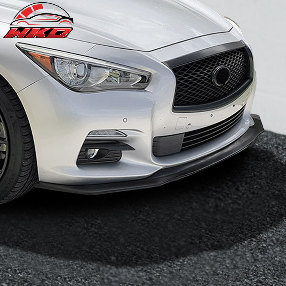 Fits 14-17 Infiniti Q50 IKON V6 Style Front Bumper Lip Spoiler Unpainted PU Kit