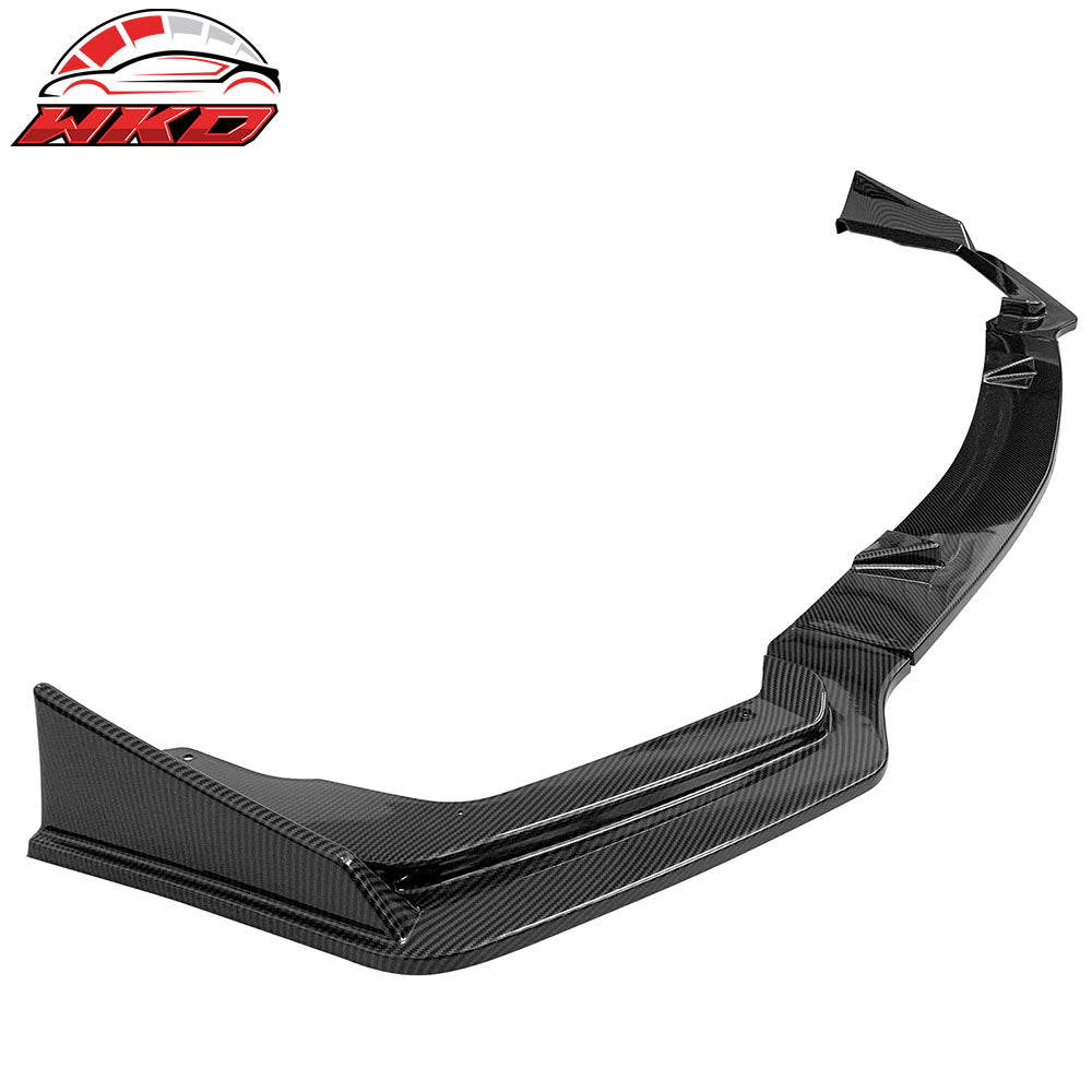 Fits 14-17 Infiniti Q50 Sport Model Only Carbon Fiber Print 3PC Front Bumper Lip