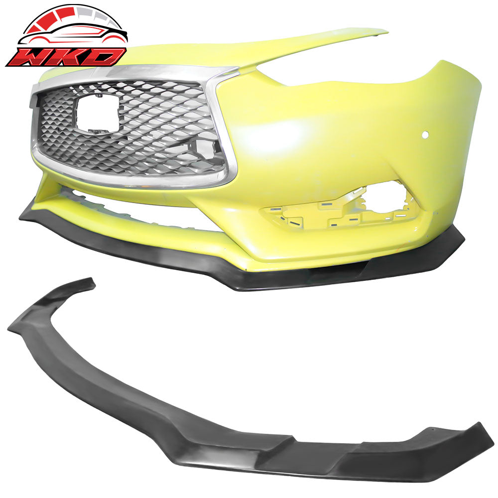 Fits 17-22 Infiniti Q60 Coupe IKFM Style Front Bumper Lip Splitter Spoiler PU