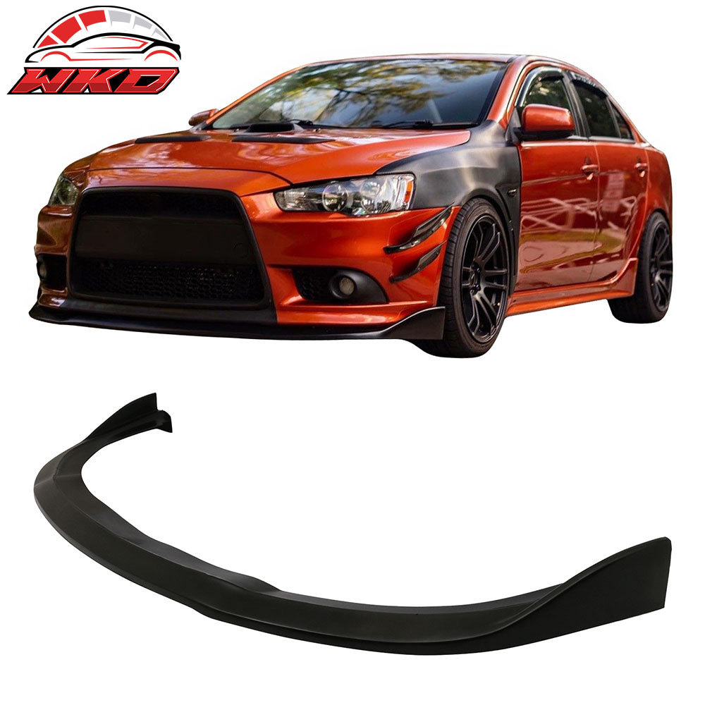 Fit 09-15 Mitsubishi Lancer CS Style Front Bumper Lip Spoiler Guard Unpainted PU